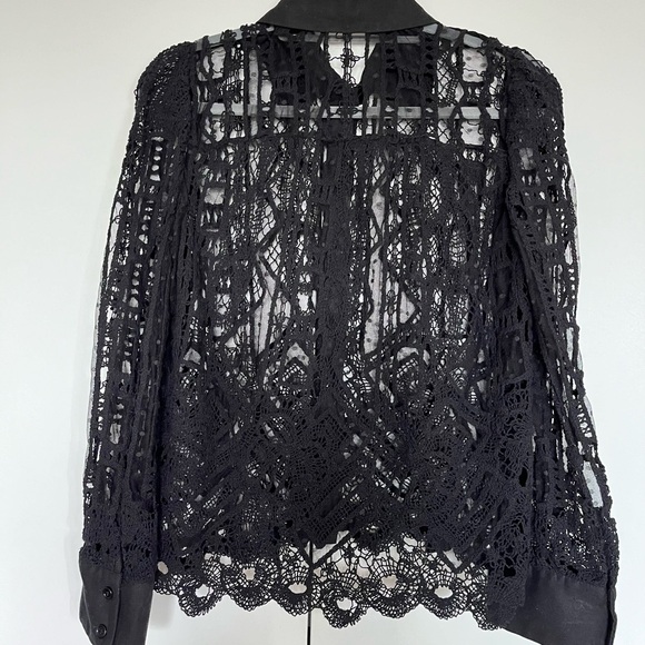 Zara black lace blouse. Size S - Picture 4 of 8